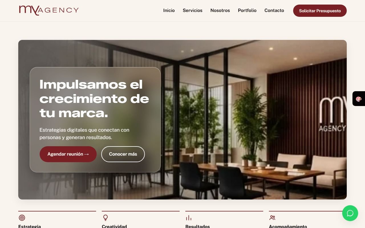 Vista de la demo MY Agency